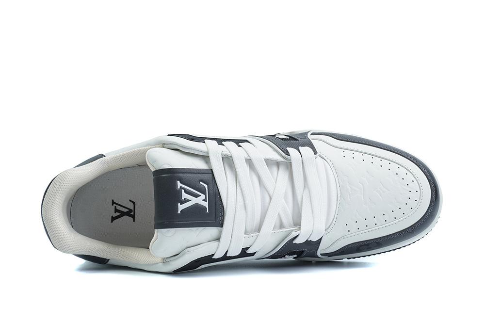 Pkgod Louis Vuitton Trainer White Black Monogram retail materials ready to ship